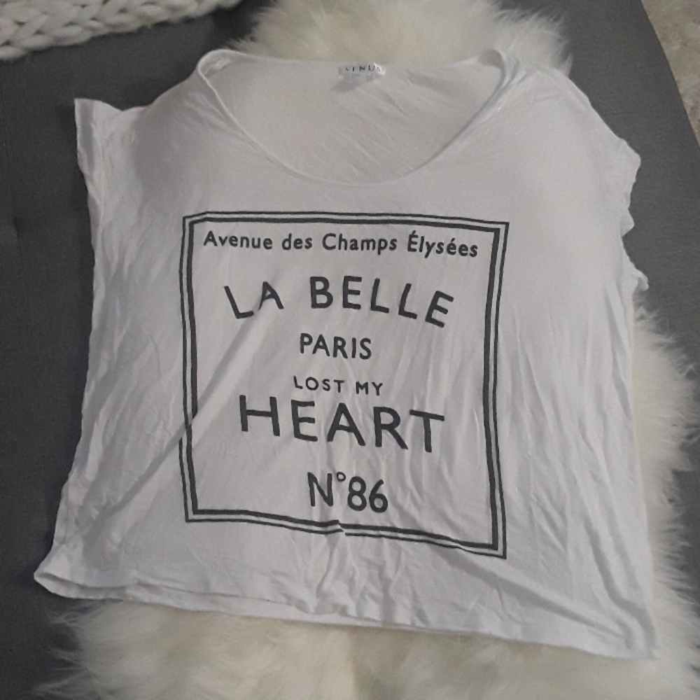 White graphic tee
